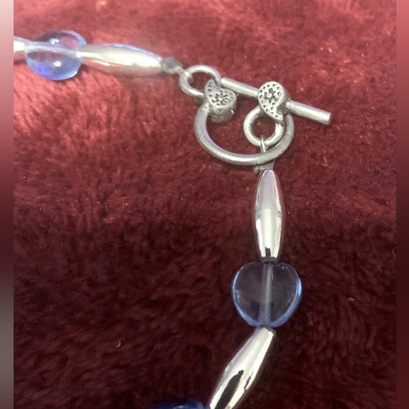 Blue Beaded Necklace. 20 Inches Long. - Picture 2 of 2